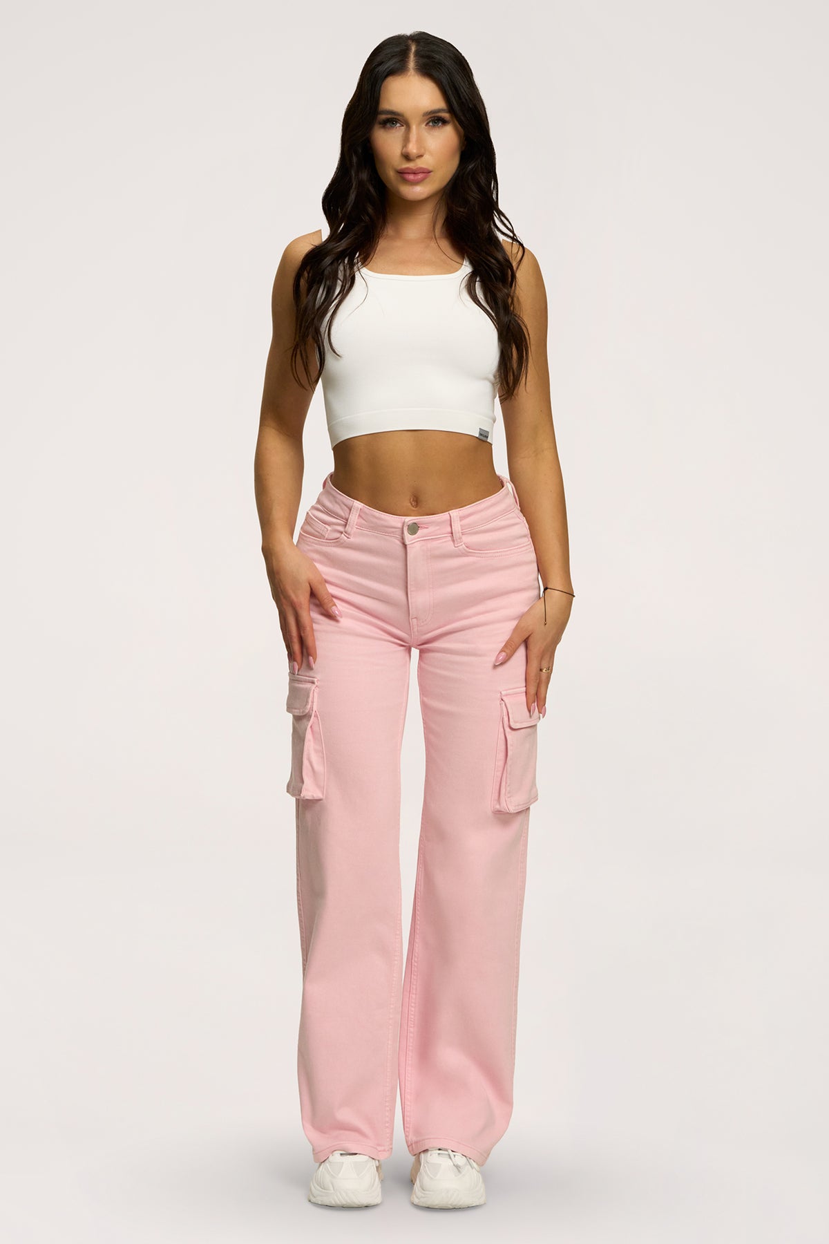 Cargo jeans light pink