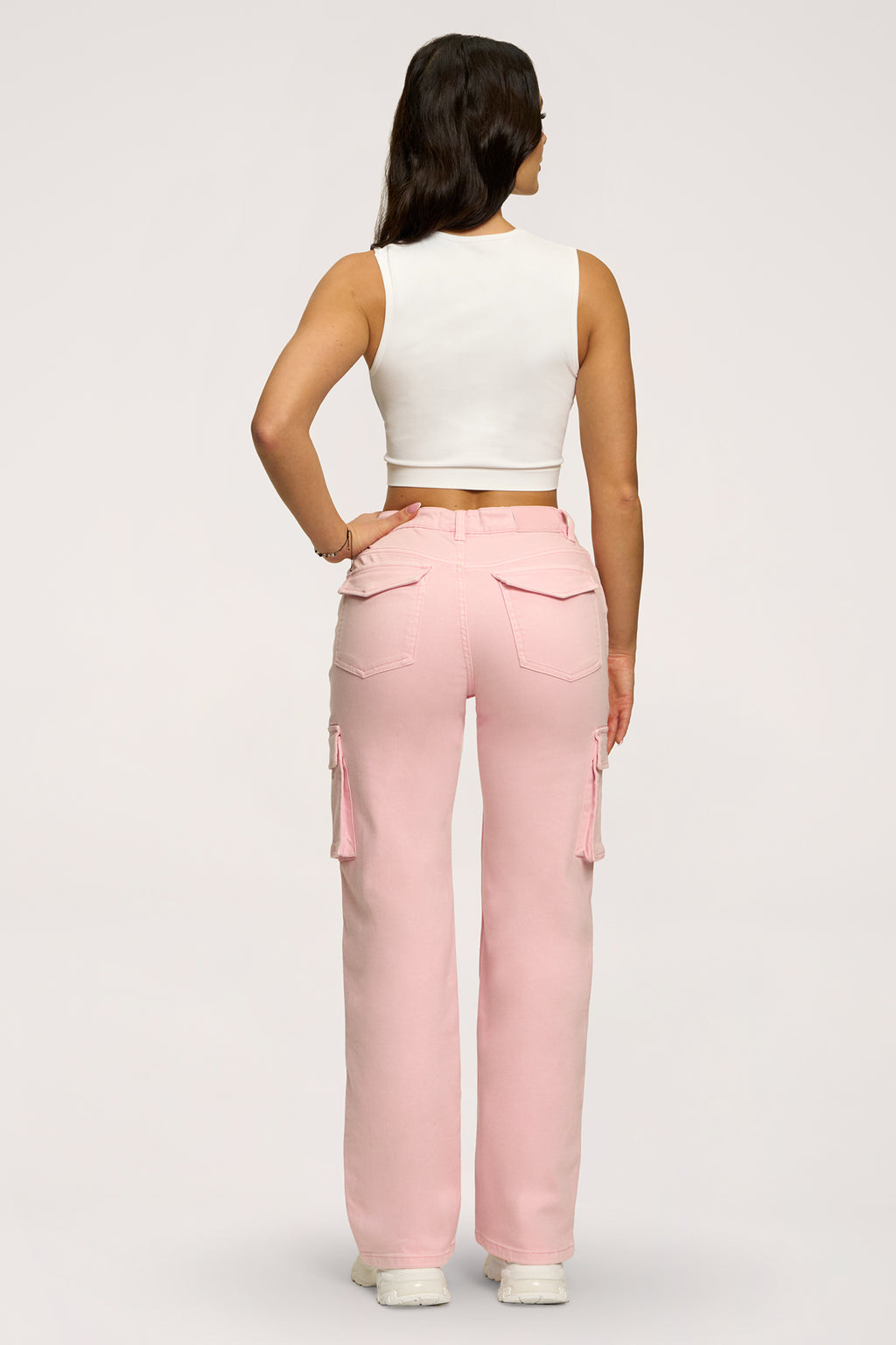 Cargo jeans light pink