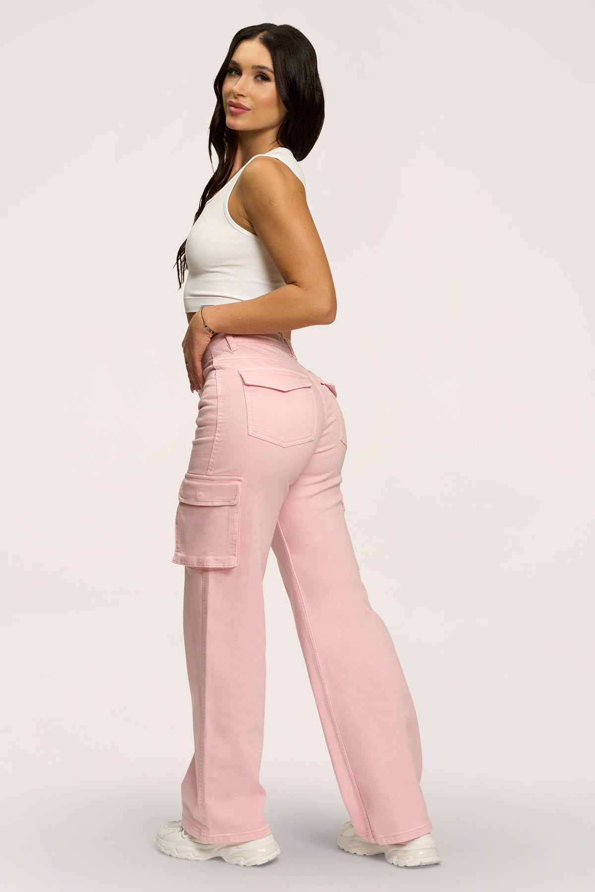 Cargo jeans light pink