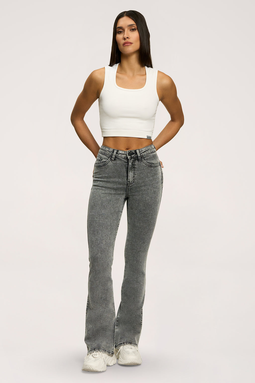 Perfect slim flare jeans light grey