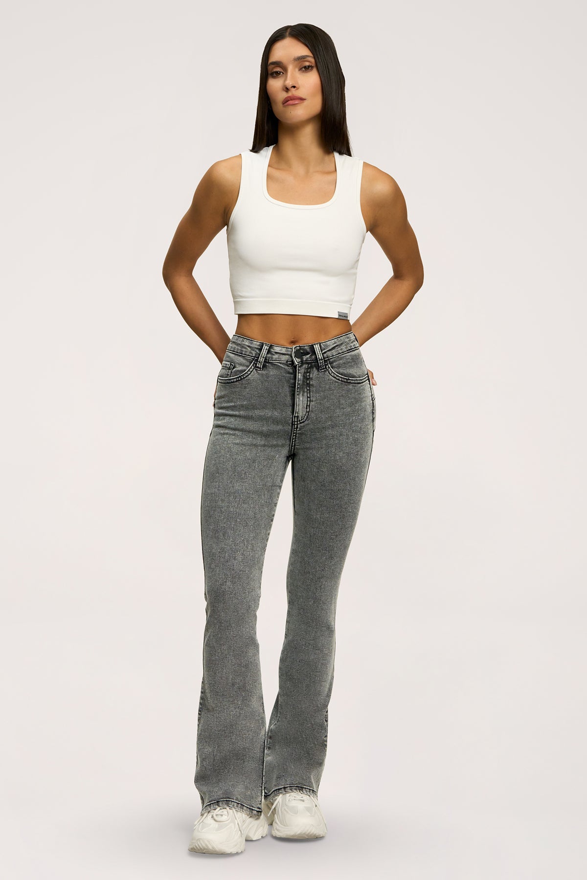 Perfect slim flare jeans light grey