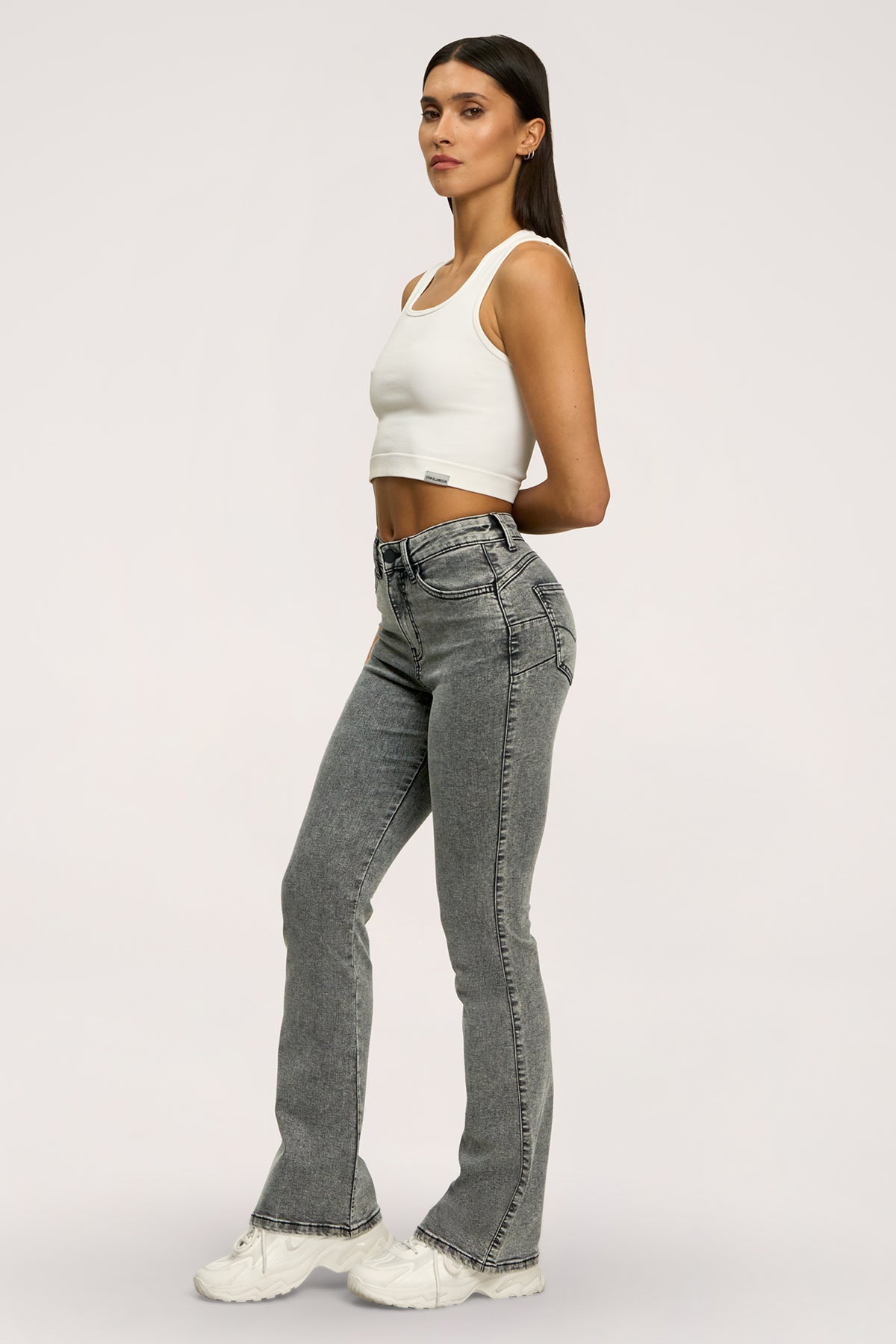 Perfect slim flare jeans light grey