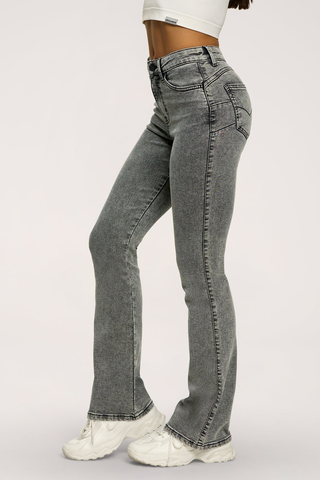Perfect slim flare jeans light grey