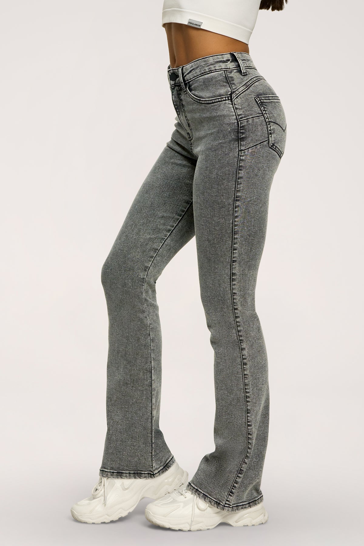 Perfect slim flare jeans light grey