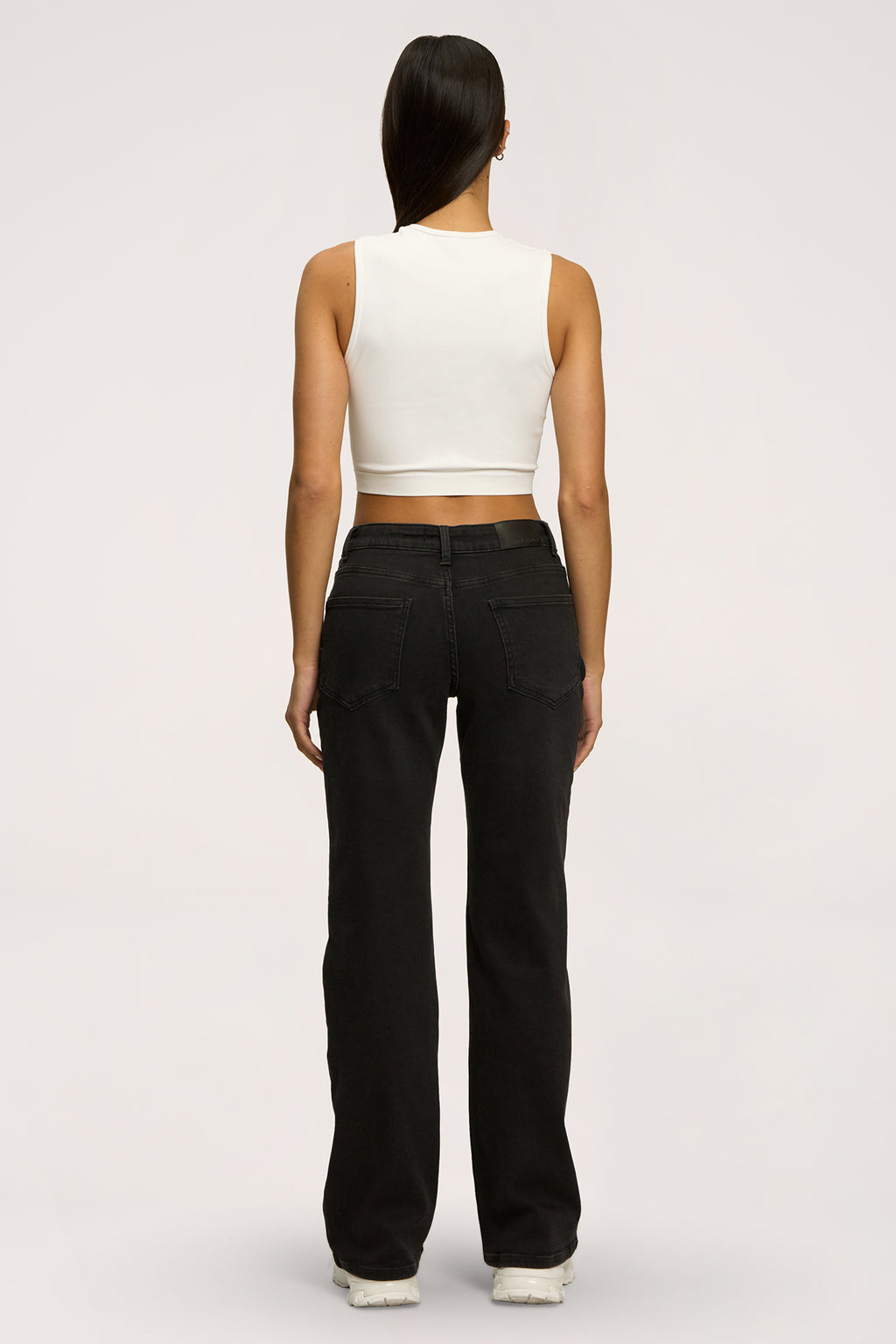 Wide low-waist jeans black