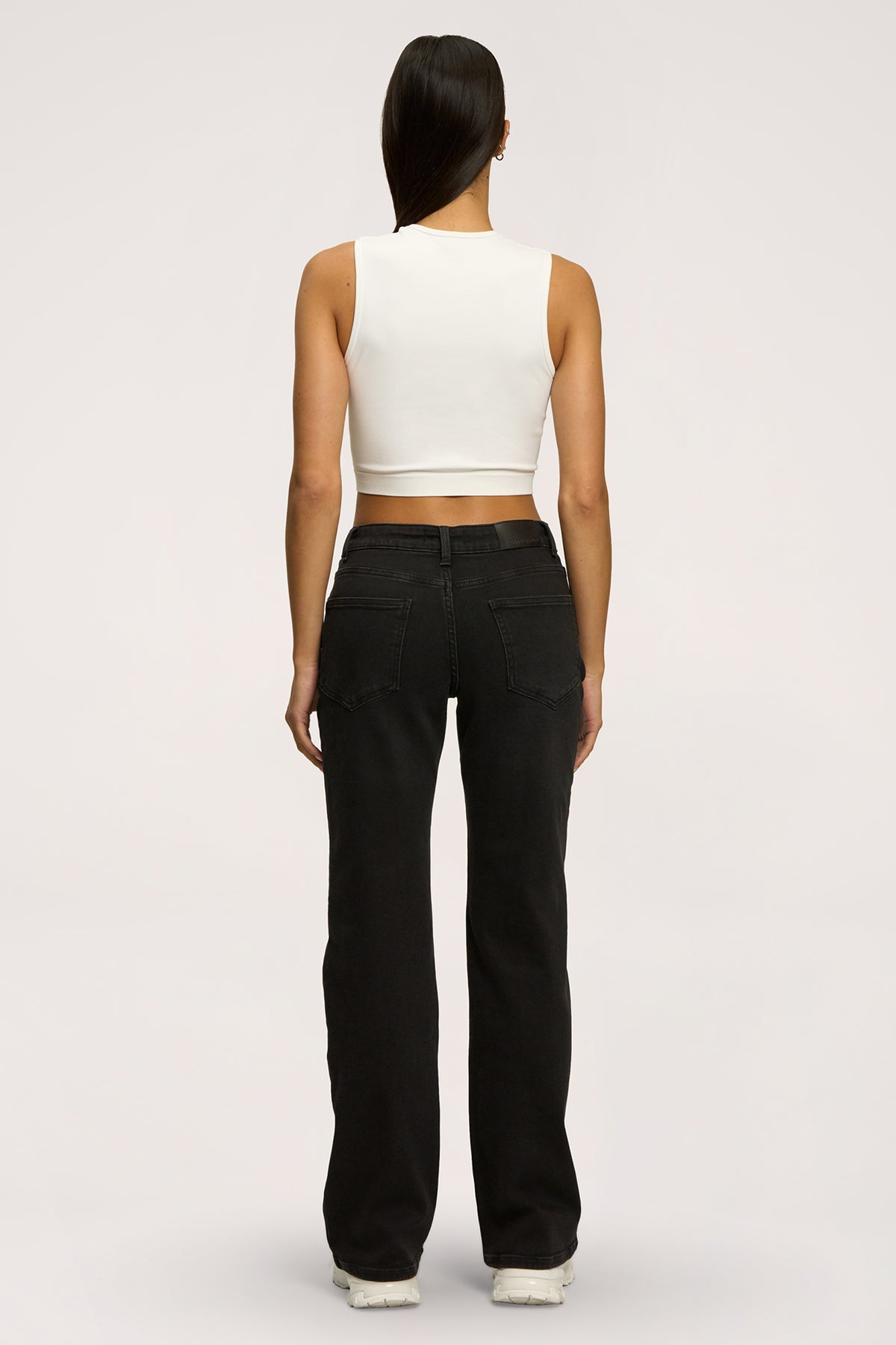 Wide low-waist jeans black
