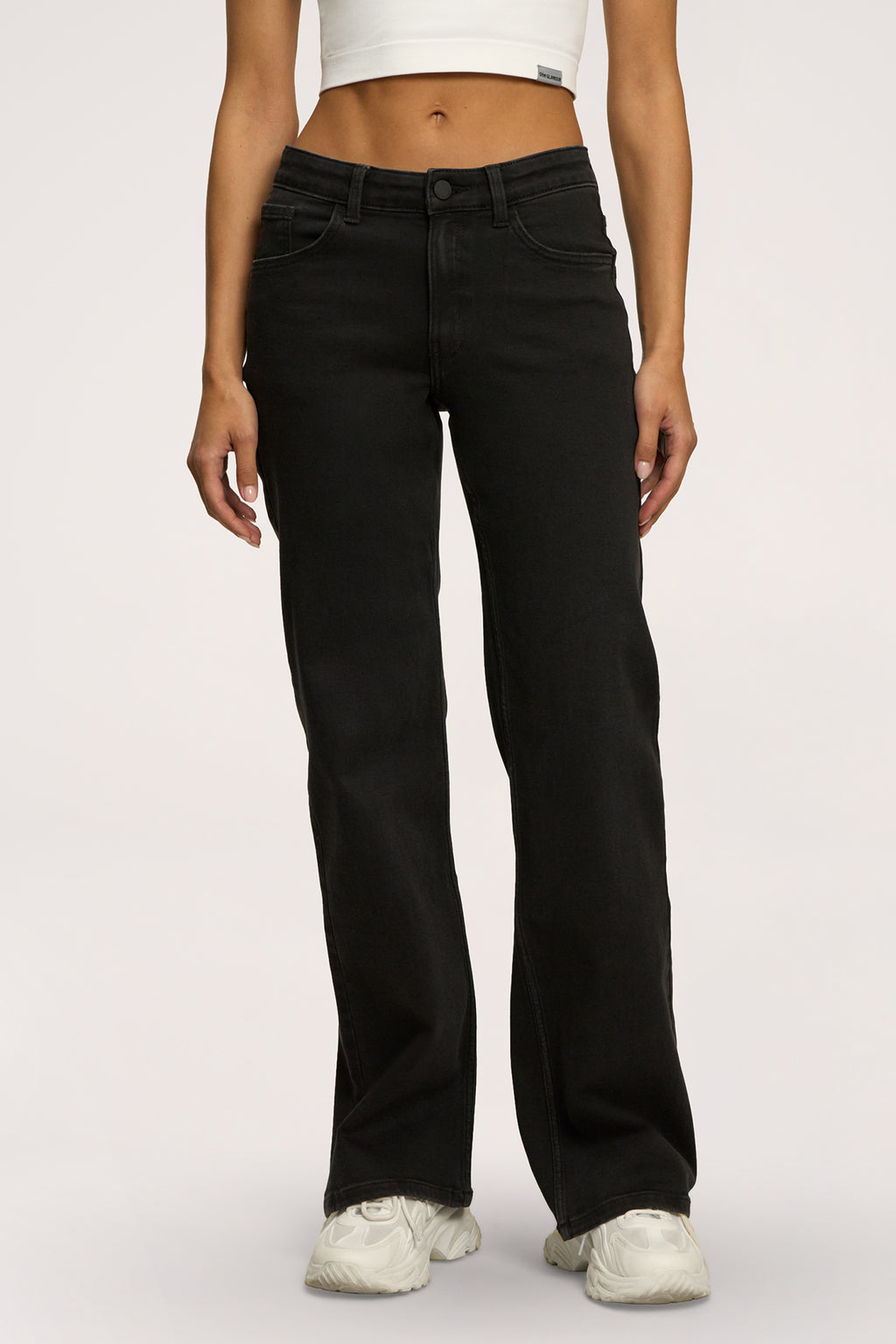 Wide low-waist jeans black