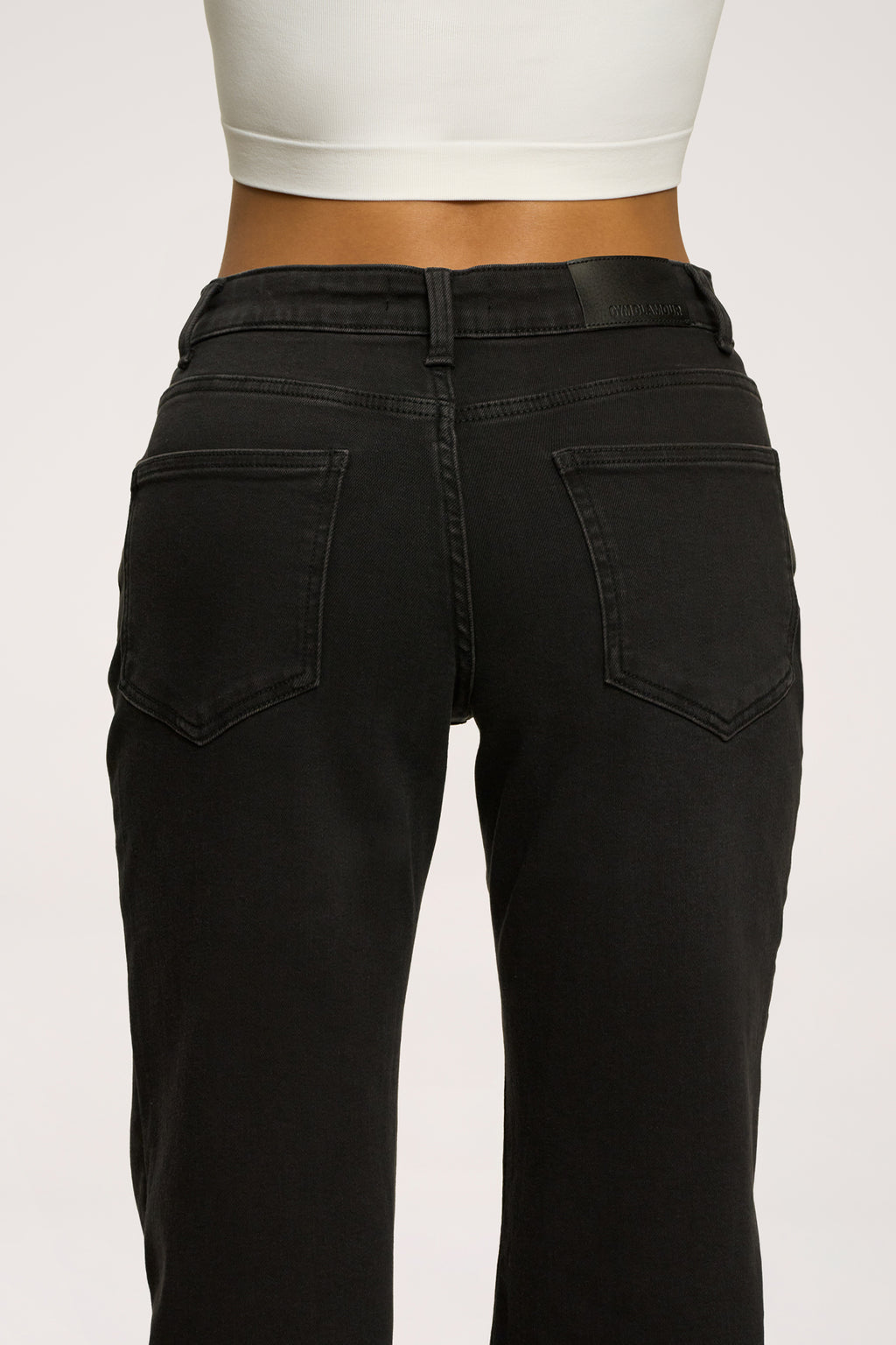 Wide low-waist jeans black