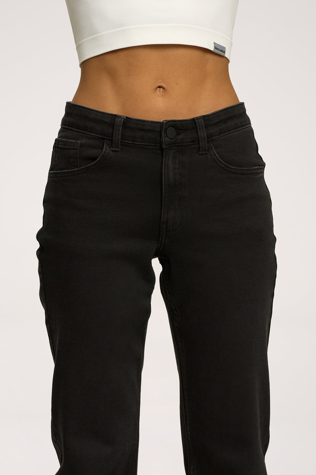 Wide low-waist jeans black