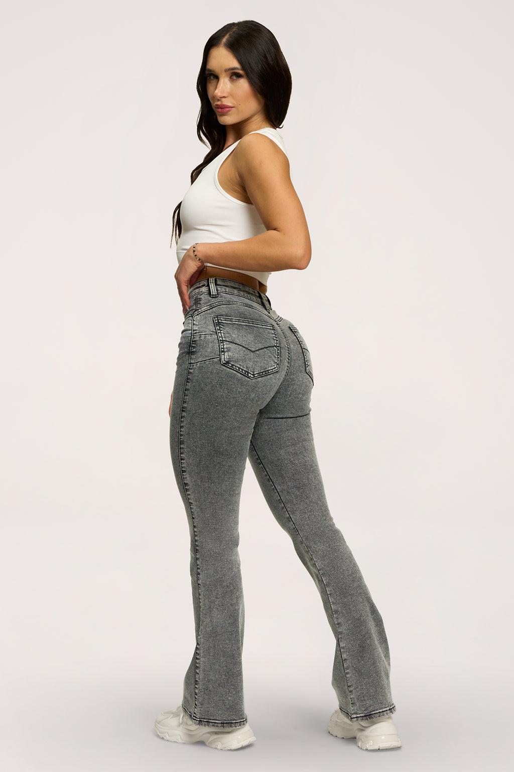 Perfect slim flare jeans light grey