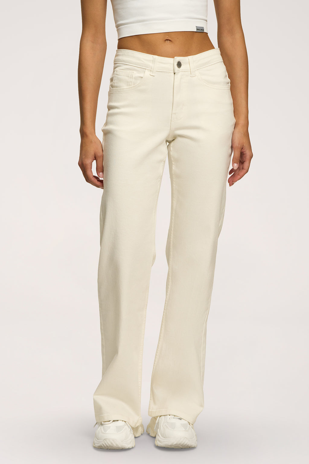 Wide low-waist jeans off white