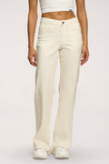 Wide low-waist jeans off white