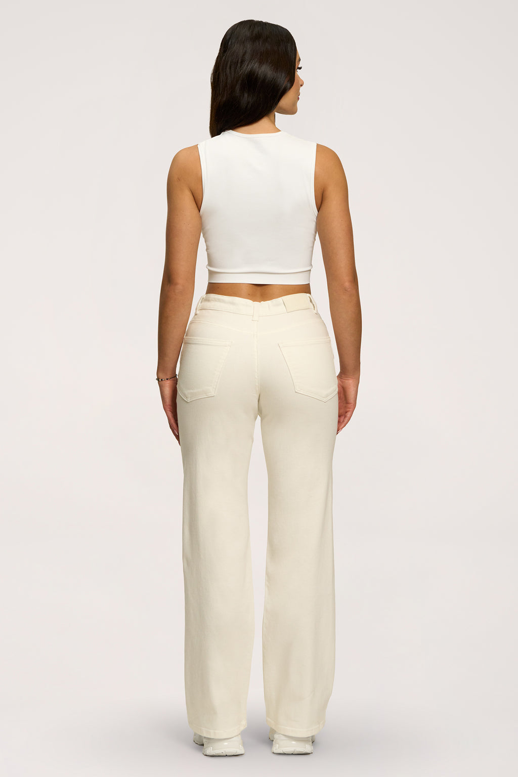 Wide low-waist jeans off white