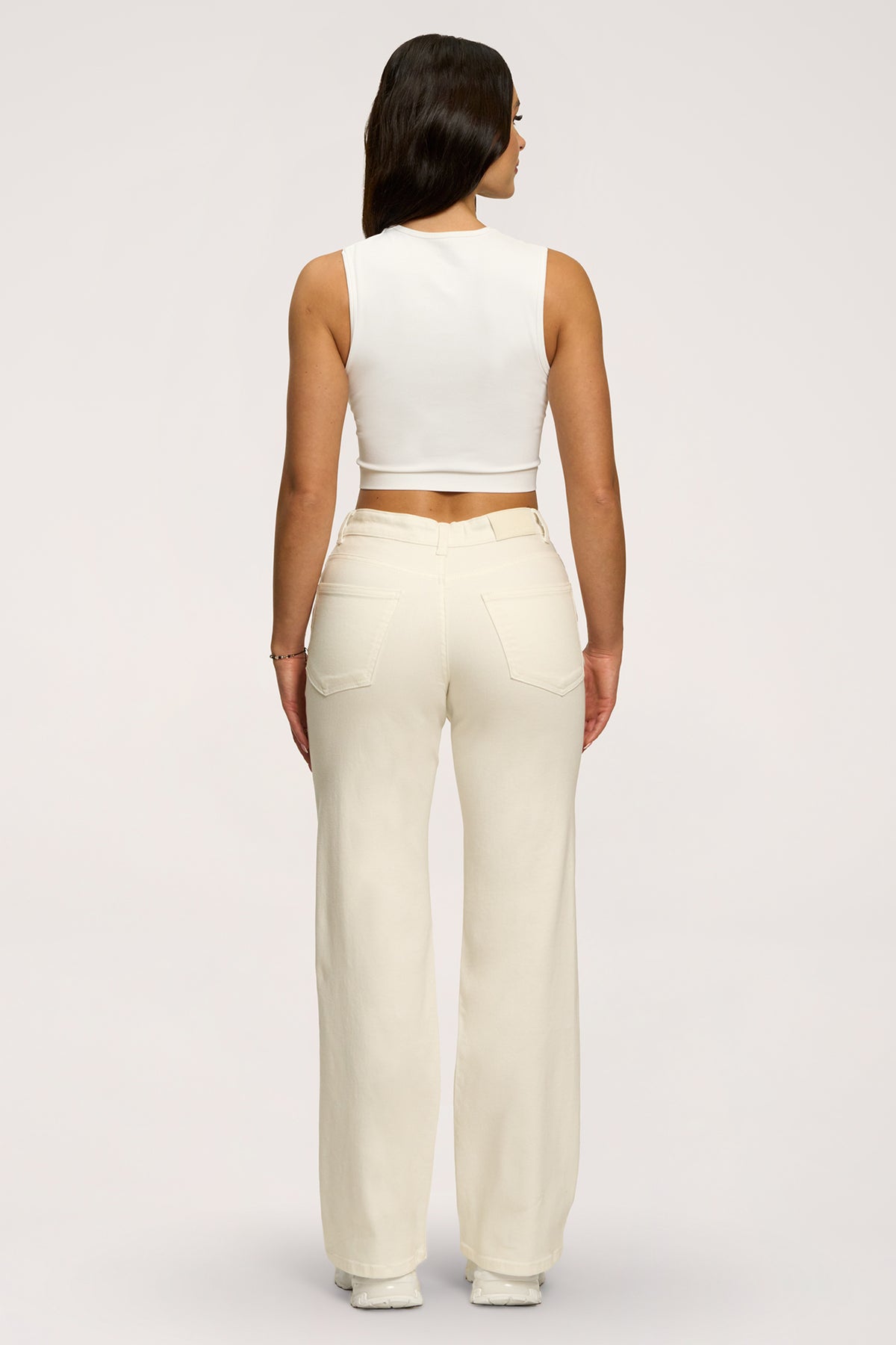 Wide low-waist jeans off white