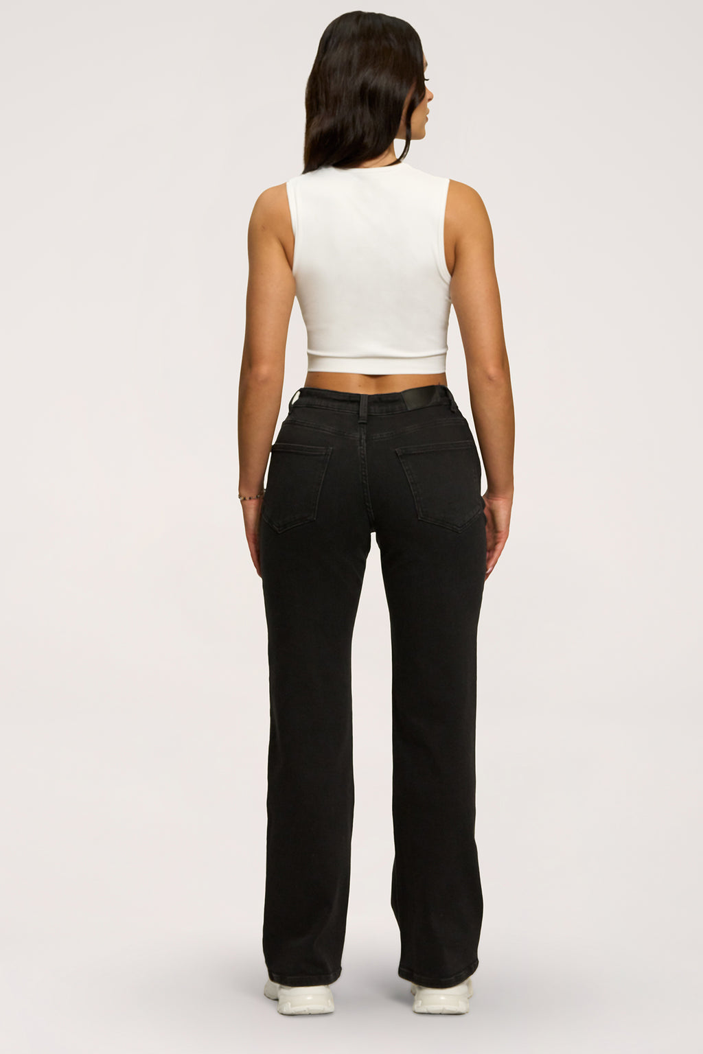 Wide low-waist jeans black