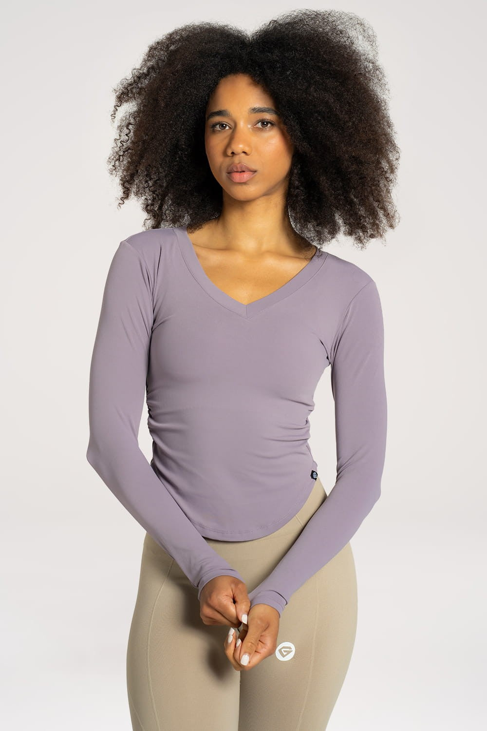 Bluzka wycięta z długimi rękawami lavender