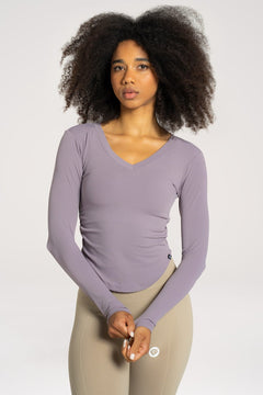 Langarmshirt mit Ausschnitt Lavender