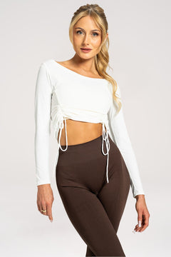 Top regulowana long sleeve white