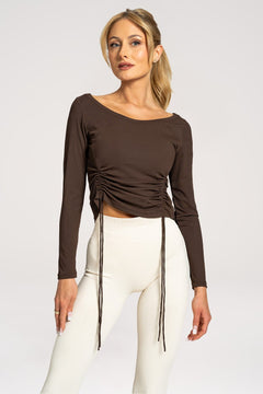Top regulowana long sleeve chocolate