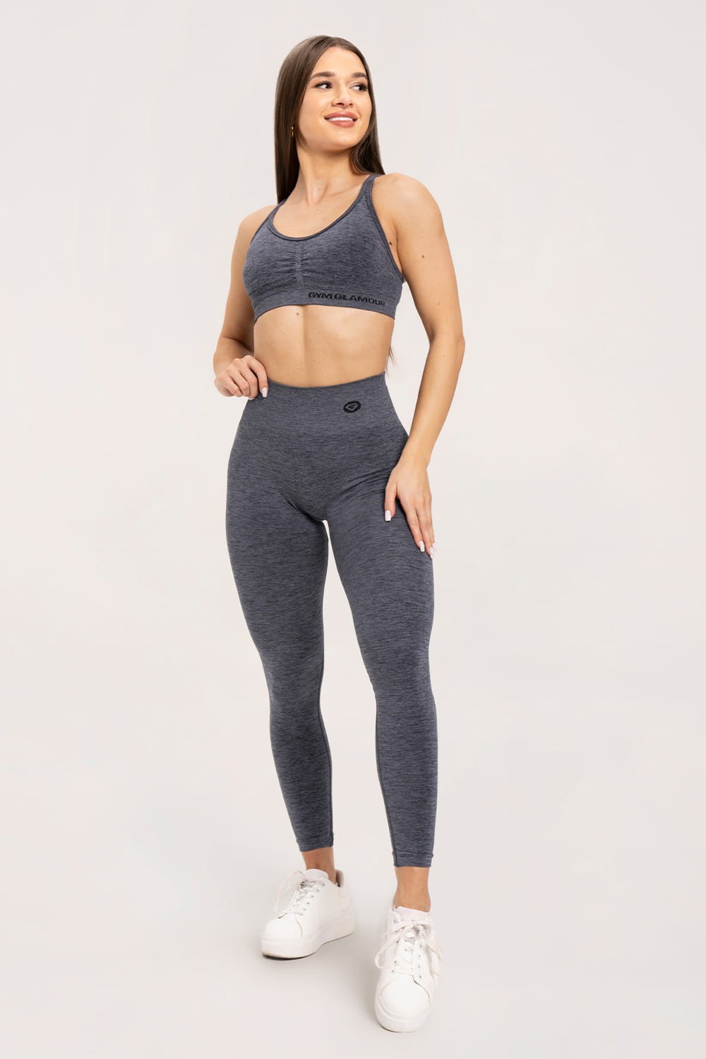 Leginsy seamless deep push up dark grey