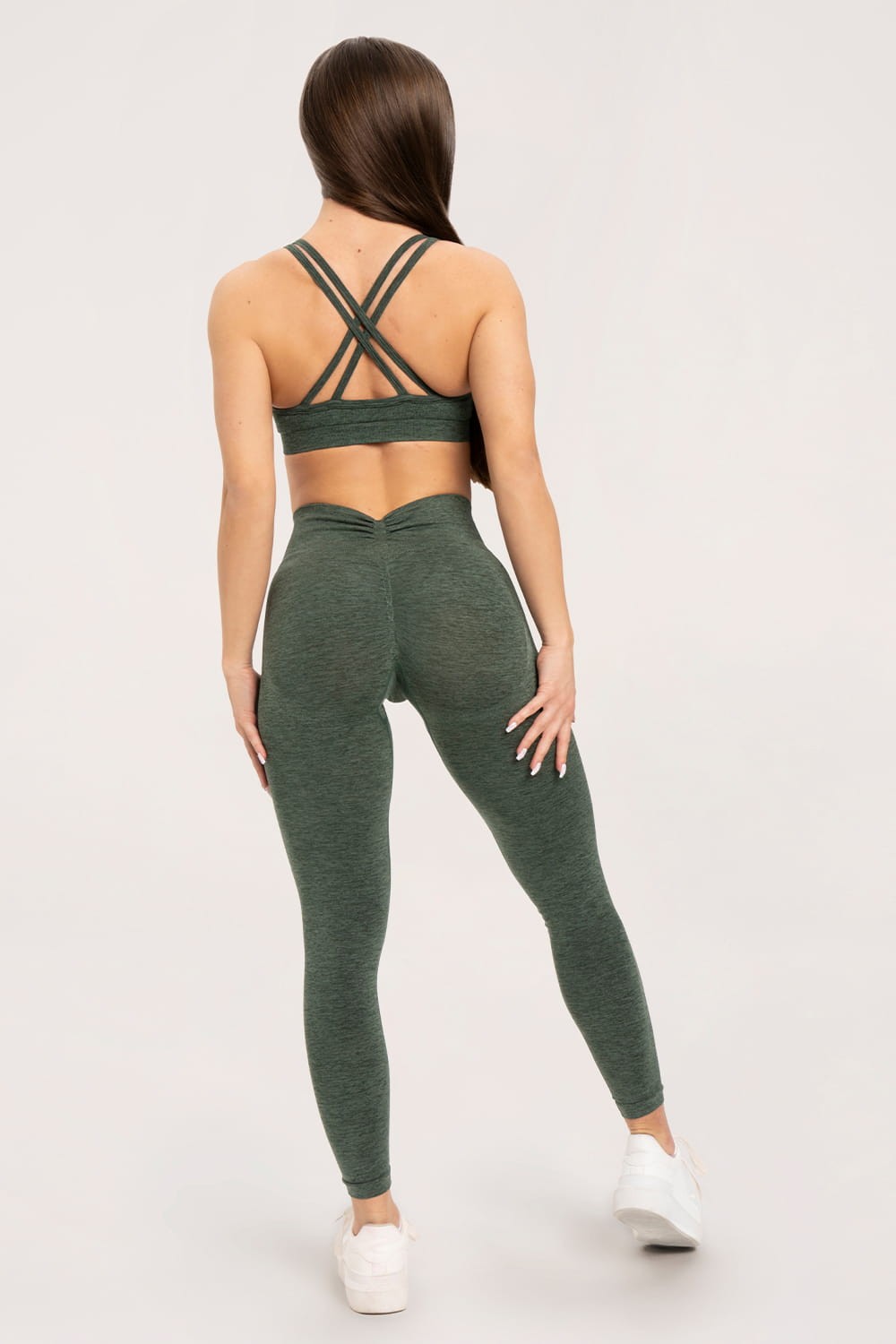 Leginsy seamless deep push up green