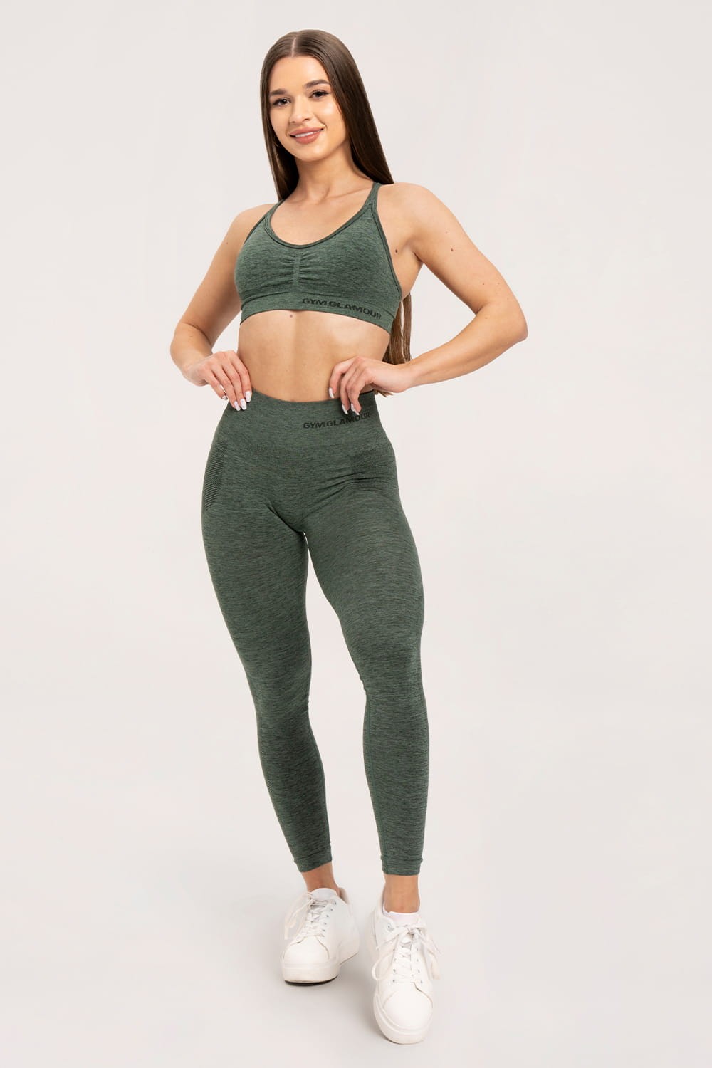 Leginsy seamless green