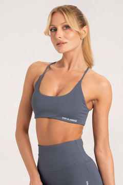 Sport-BH open back twist Blau