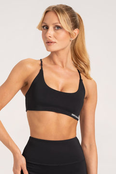 Sport-BH open back twist Schwarz