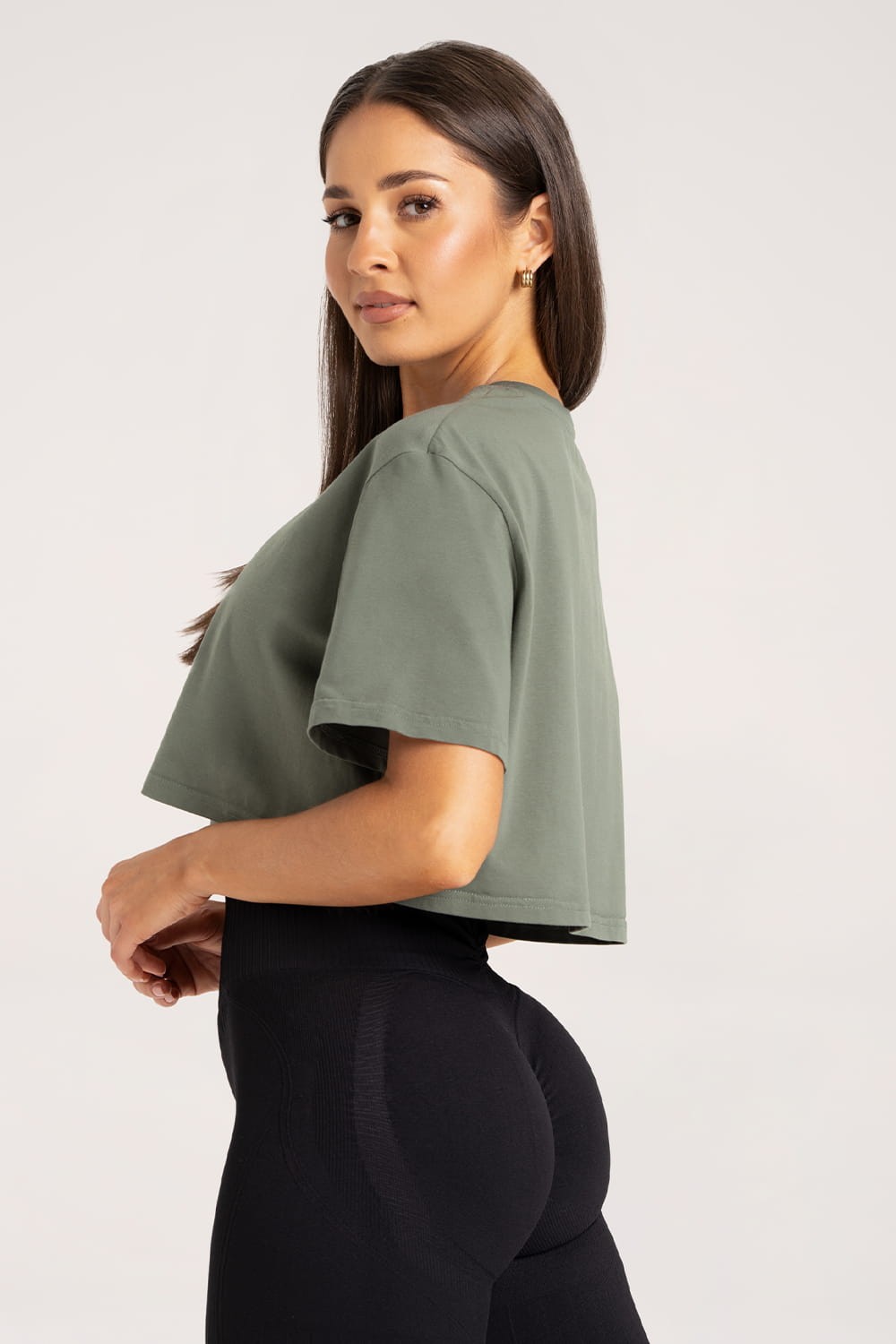 T-shirt boxy dusty green