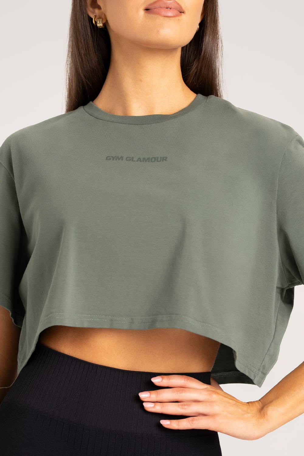T-shirt boxy dusty green