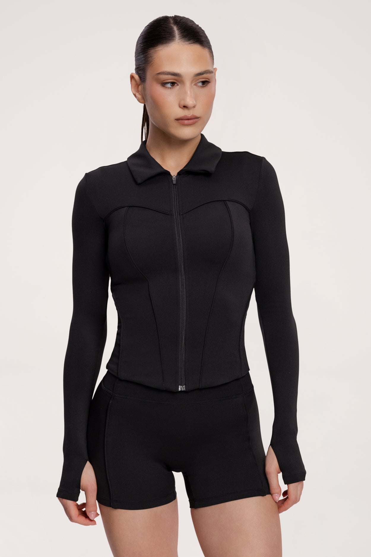 Zip hoodie pilates era black