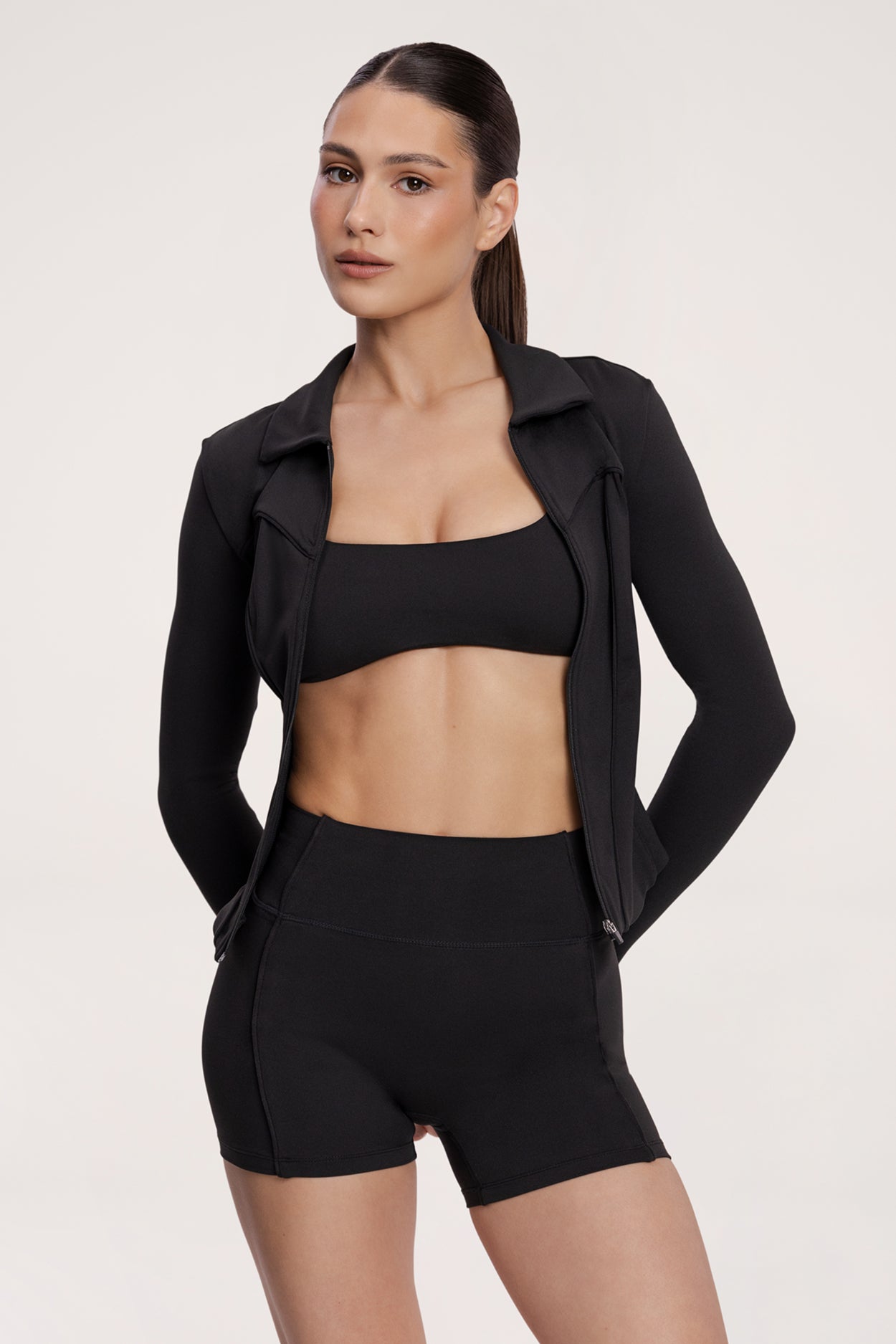Zip hoodie pilates era black