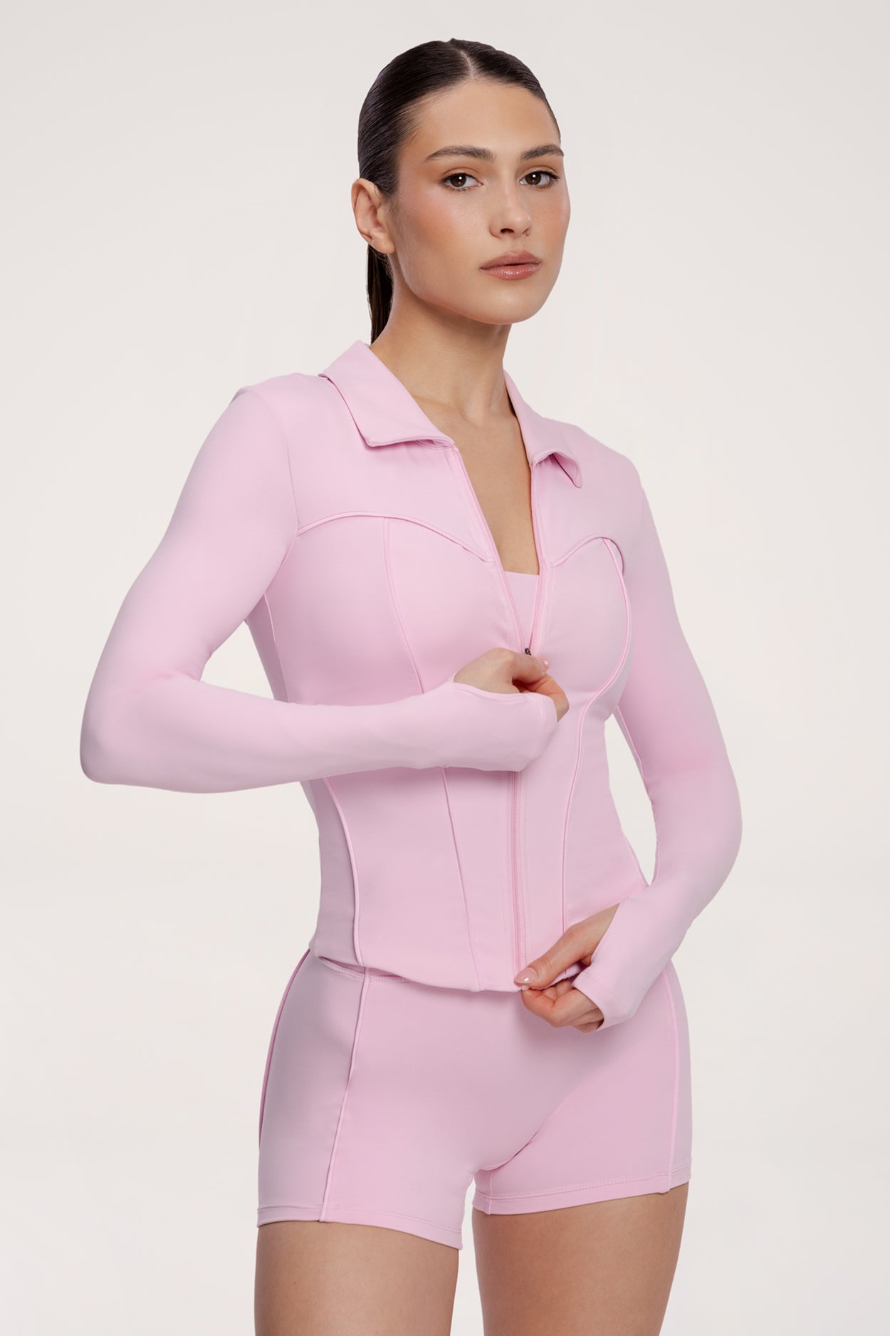 Zip hoodie pilates era pink