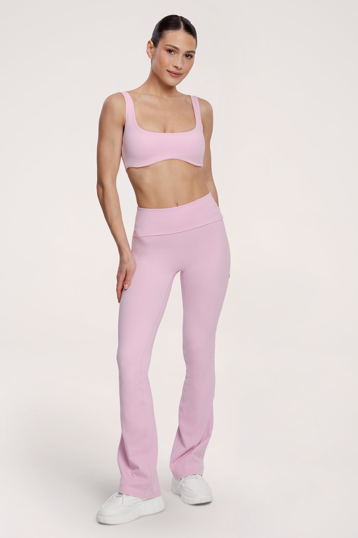 Flared pilates era pink