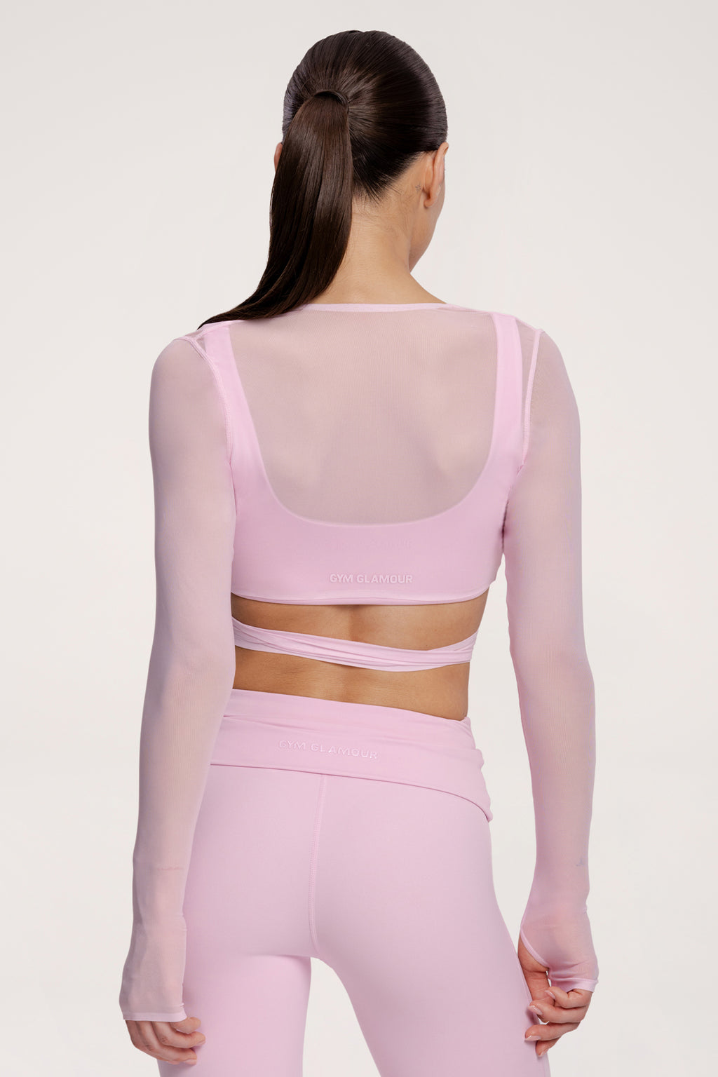 Tie-up shrug pilates era pink