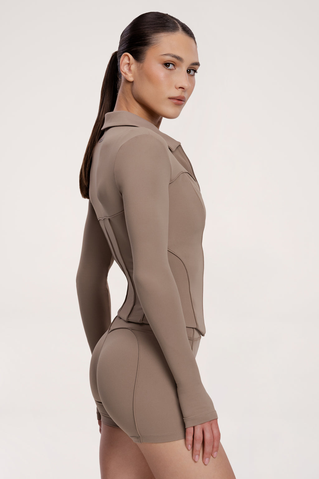 Zip hoodie pilates era warm beige