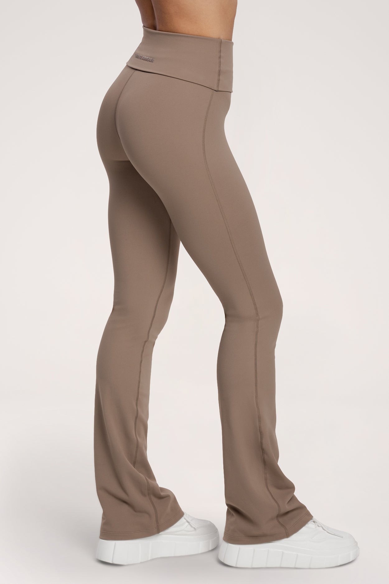 Flared pilates era warm beige