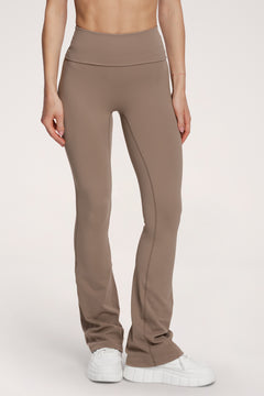 Flared pilates era warm beige