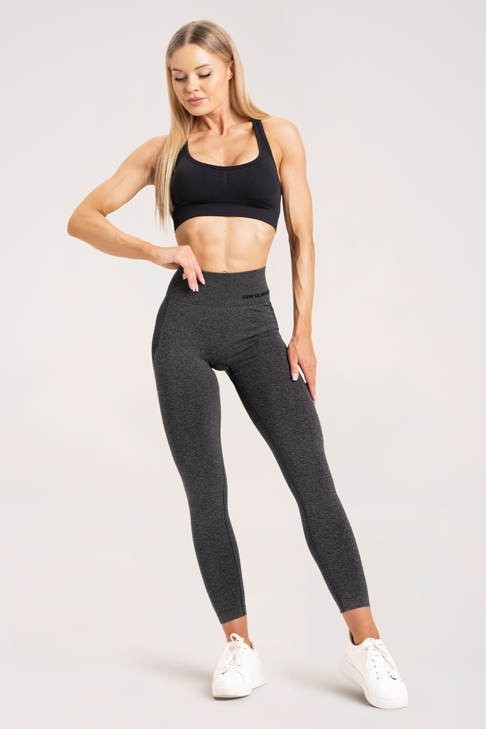 Leginsy melange dark grey