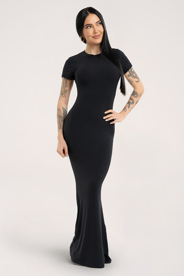 Flexi maxi short sleeve dress americano