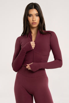 Bluza cu fermoar - corset gossip red