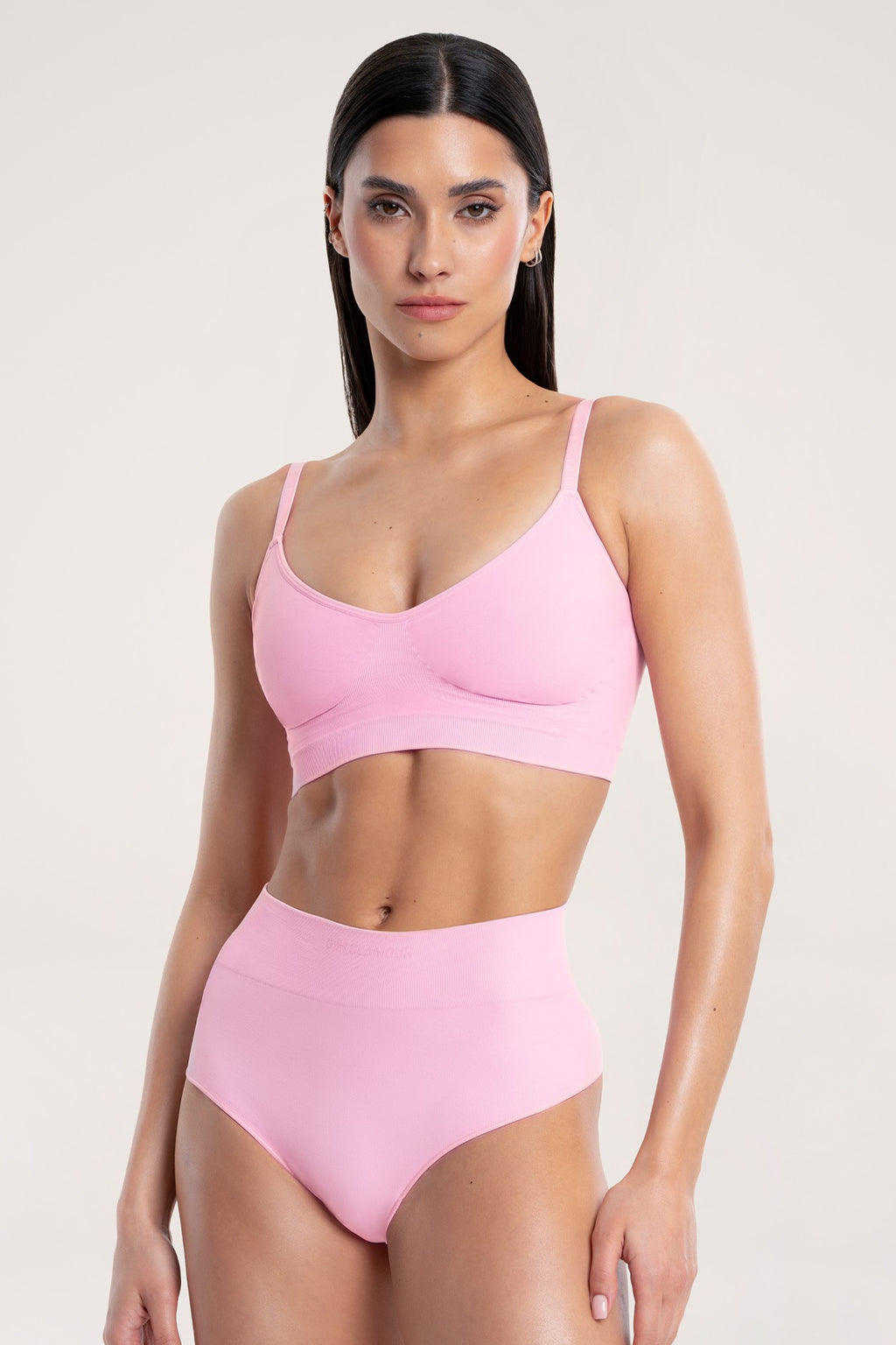 Majtki z wyższym stanem touch light pink