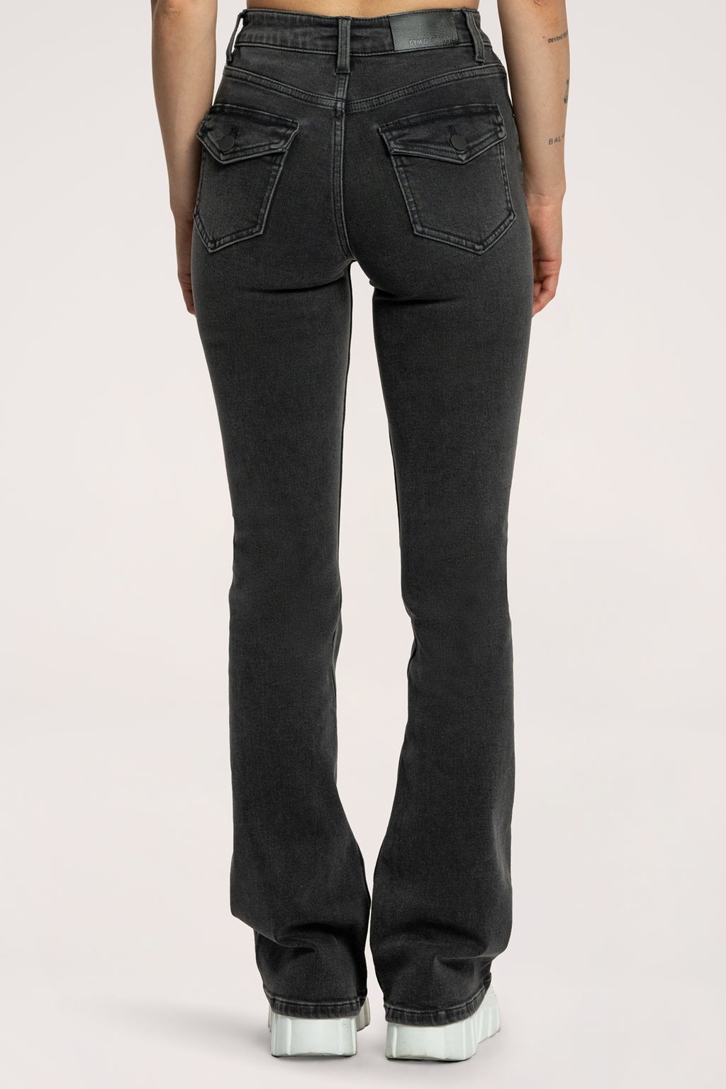Jeansy dzwony push up black