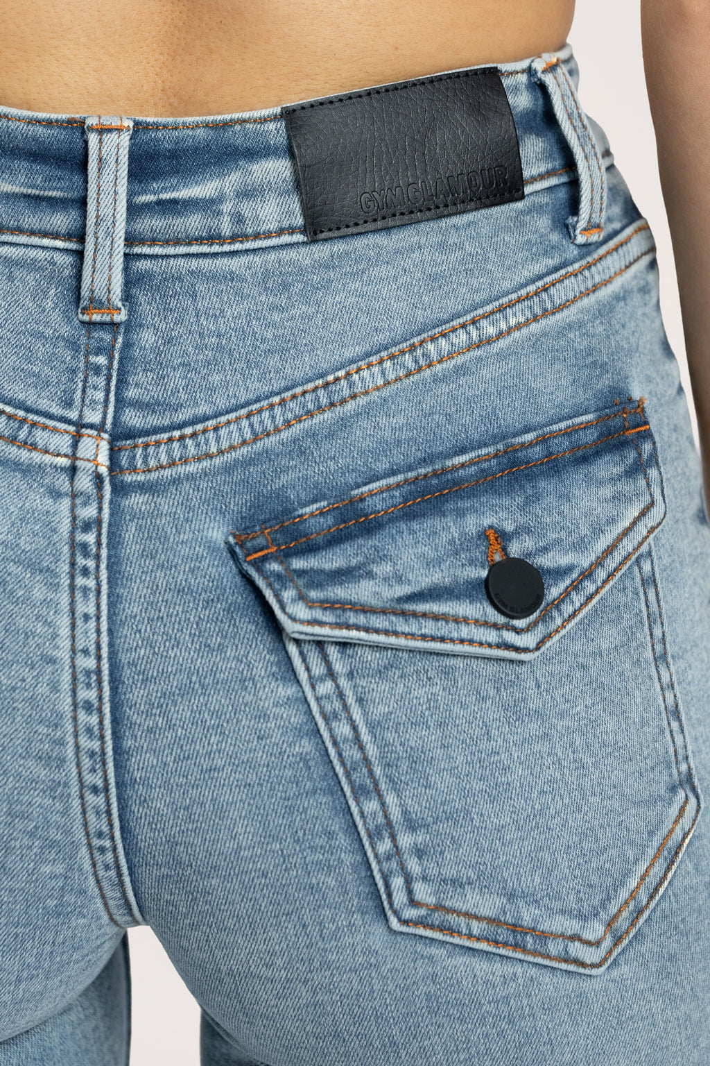Jeansy dzwony push up light blue