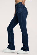Jeansy dzwony push up navy blue