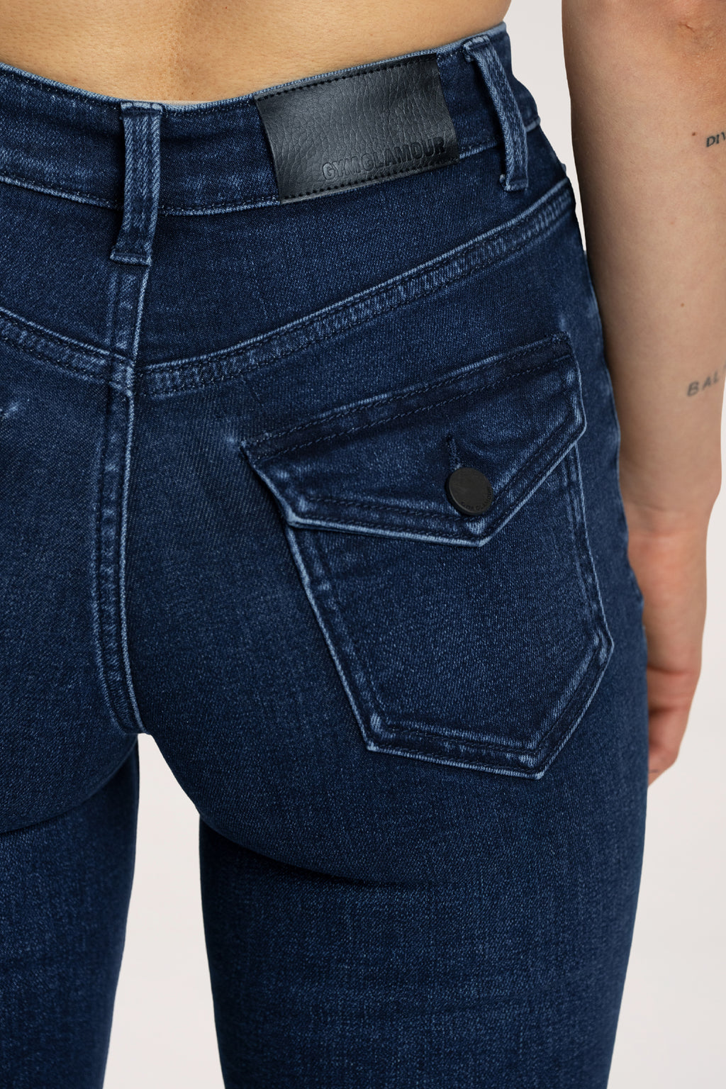 Jeansy dzwony push up navy blue