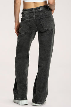 Wide low-waist jeans grey