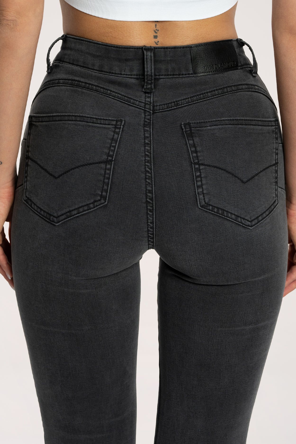 Jeansy long dzwony perfect slim black