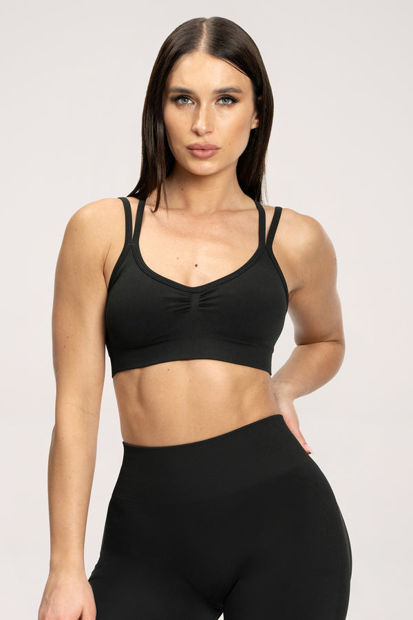 Fake BBL sports bra black