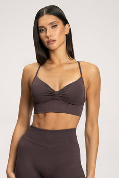 Bra with deep neckline cacao